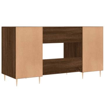 Elegant Brown Oak Desk - 140x50 cm | Quality Engineered Wood