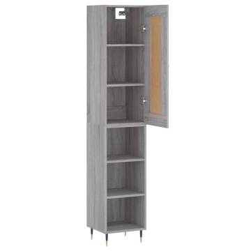 Stylish Highboard Grey Sonoma - 34.5x34x180 cm