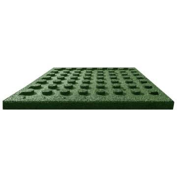 Fall Protection Rubber Tiles - 24 pcs Green 50x50x3 cm