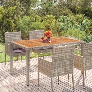 Garden Table with Wooden Top Grey - Durable & Stylish 150x90 cm