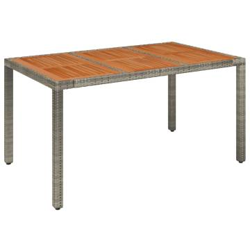 Garden Table with Wooden Top Grey - Durable & Stylish 150x90 cm