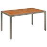 Garden Table with Wooden Top Grey - Durable & Stylish 150x90 cm