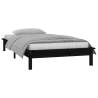 LED Bed Frame Black 90x190 cm - Stylish Solid Wood Design