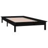 LED Bed Frame Black 90x190 cm - Stylish Solid Wood Design