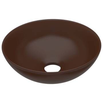 Dark Brown Round Ceramic Bathroom Sink | Contemporary Design