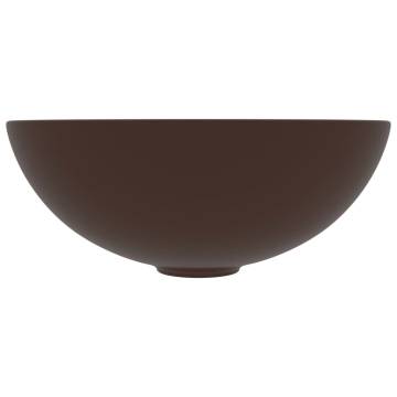 Dark Brown Round Ceramic Bathroom Sink | Contemporary Design