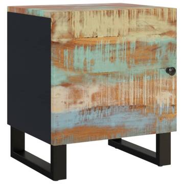 Unique Solid Wood Bedside Cabinet | Industrial 40x33x46 cm