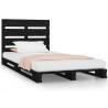 Stylish Black Bed Frame - 100x200 cm Solid Pine Wood