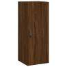 Elegant Highboard in Brown Oak - 34.5x34x180 cm Engineered Wood