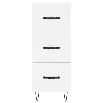 Stylish Highboard in White | 34.5x34x180 cm Engineered Wood