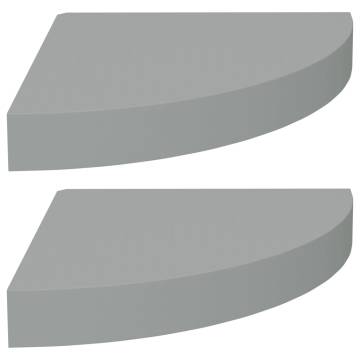 Floating Corner Shelves 2 pcs Grey - Stylish Home Decor