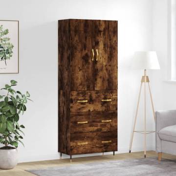 Stylish Highboard Smoked Oak - 69.5x34x180 cm | HipoMarket