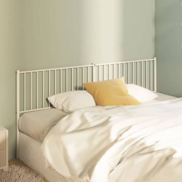 Stylish Metal Headboard White for Beds - 193 cm