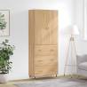 Highboard Sonoma Oak 69.5x34x180 cm Engineered Wood Colour sonoma oak Quantity in Package 1 Model 3 drawers 