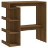 Stylish Bar Table with Storage Rack - Brown Oak Design