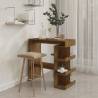 Stylish Bar Table with Storage Rack - Brown Oak Design