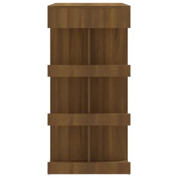 Stylish Bar Table with Storage Rack - Brown Oak Design