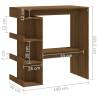 Stylish Bar Table with Storage Rack - Brown Oak Design