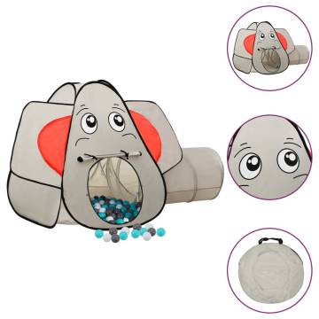 Elephant Play Tent for Kids with 250 Balls - Grey