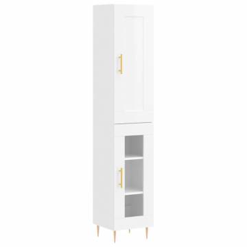 Highboard High Gloss White - Stylish Engineered Wood Furniture