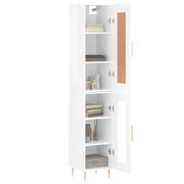 Highboard High Gloss White - Stylish Engineered Wood Furniture