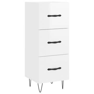 Stylish Highboard High Gloss White | Durable Engineered Wood