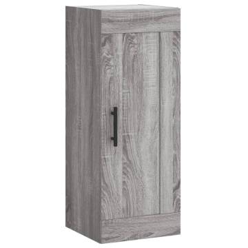 Elegant Highboard Grey Sonoma | 34.5x34x180 cm Engineered Wood