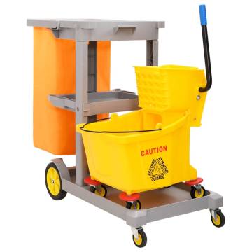 Durable Cleaning Trolley with Mop Bucket – Organised & Practical