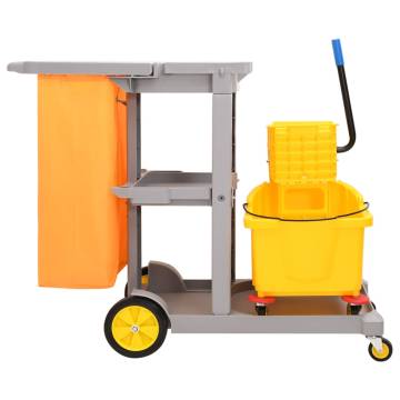 Durable Cleaning Trolley with Mop Bucket – Organised & Practical