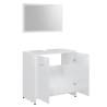 3 Piece High Gloss White Bathroom Furniture Set | Hipo Market