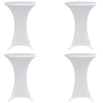 White Stretch Standing Table Cover Ø70 cm - 4 pcs | HipoMarket