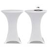 White Stretch Standing Table Cover Ø70 cm - 4 pcs | HipoMarket