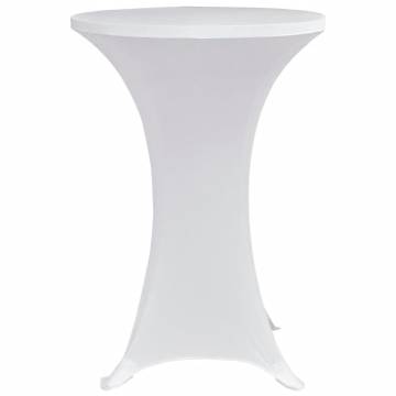 White Stretch Standing Table Cover Ø70 cm - 4 pcs | HipoMarket