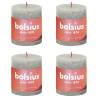 Bolsius Rustic Pillar Candles Shine 4 pcs 80x68 mm Sandy Grey Colour sandy grey Size 80 x 68 mm Quantity in Package 4 