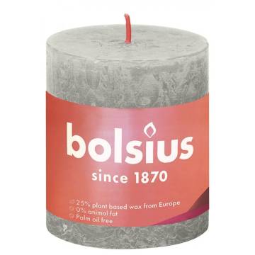 Bolsius Rustic Pillar Candles - Sandy Grey 4 pcs | Hipo Market