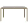 Stylish Garden Table 150x90 cm | Tempered Glass & Rattan Beige