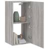 TV Wall Cabinet with LED Lights - Grey Sonoma