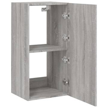 TV Wall Cabinet with LED Lights - Grey Sonoma