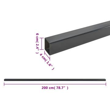 Garden Fence Posts 10 pcs Grey 200 cm Steel - Hipomarket