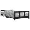 Kids Bed Frame Black 90x200 cm - Solid Pine Wood | Hipo Market