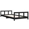 Kids Bed Frame Black 90x200 cm - Solid Pine Wood | Hipo Market