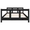 Kids Bed Frame Black 90x200 cm - Solid Pine Wood | Hipo Market