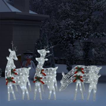 Christmas Reindeers 6 pcs - White Cold Mesh | Hipomarket