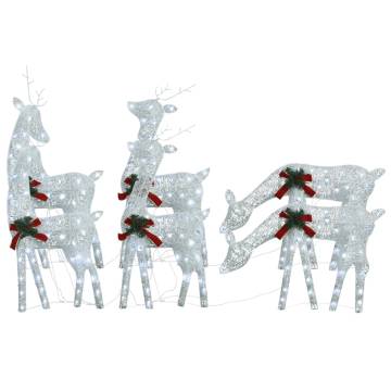 Christmas Reindeers 6 pcs - White Cold Mesh | Hipomarket