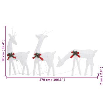 Christmas Reindeers 6 pcs - White Cold Mesh | Hipomarket