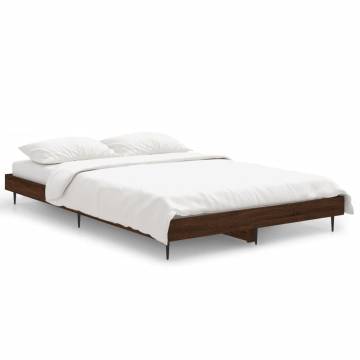 Brown Oak Bed Frame 120x190 cm - Stylish & Durable Design