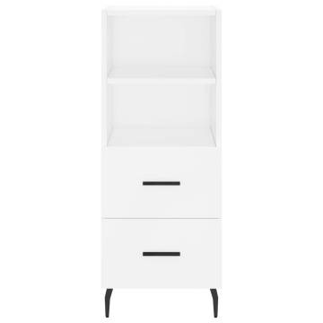 Stylish Highboard White - 34.5x34x180 cm Engineered Wood