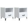 Elegant White Bedside Cabinets - Set of 2 | Hipo Market