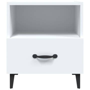 Elegant White Bedside Cabinets - Set of 2 | Hipo Market