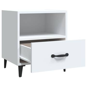 Elegant White Bedside Cabinets - Set of 2 | Hipo Market